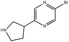 2-Bromo-5-(pyrrolidin-3-yl)pyrazine 化学構造式