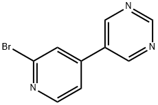 2-Bromo-4-(5-pyrimidyl)pyridine Structure