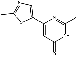 4-Hydroxy-2-methyl-6-(2-methyl-5-thiazolyl)pyrimidine Struktur