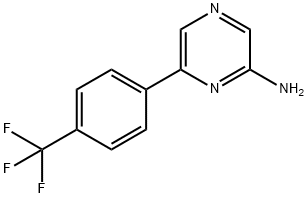 2-Amino-6-(4-trifluoromethylphenyl)pyrazine 化学構造式