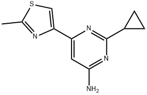 4-Amino-6-(2-methyl-4-thiazolyl)-2-cyclopropylpyrimidine 结构式