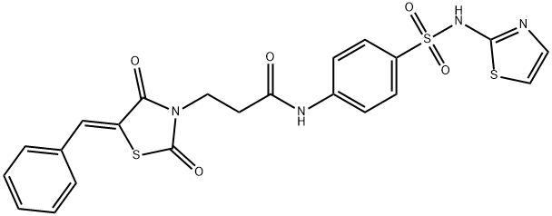 3-(5-benzylidene-2,4-dioxo-1,3-thiazolidin-3-yl)-N-{4-[(1,3-thiazol-2-ylamino)sulfonyl]phenyl}propanamide Struktur