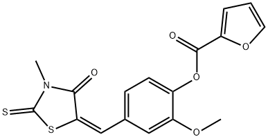 2-methoxy-4-[(3-methyl-4-oxo-2-thioxo-1,3-thiazolidin-5-ylidene)methyl]phenyl 2-furoate|