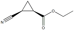 Cyclopropanecarboxylic acid, 2-cyano-, ethyl ester, cis- Structure