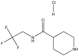 N-(2,2,2-トリフルオロエチル)ピペリジン-4-カルボキサミド塩酸塩 化学構造式