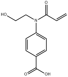 4-[N-(2-hydroxyethyl)prop-2-enamido]benzoic acid Struktur