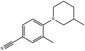 3-methyl-4-(3-methylpiperidin-1-yl)benzonitrile 化学構造式