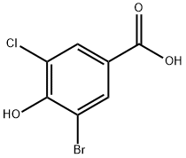 Benzoic acid, 3-bromo-5-chloro-4-hydroxy- 结构式