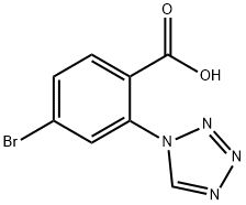 4-溴-2-(1H-1,2,3,4-四唑-1-基)苯甲酸,1183804-10-5,结构式