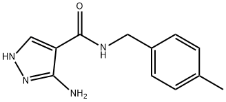 5-氨基-N-[(4-甲基苯基)甲基]-1H-吡唑-4-甲酰胺 结构式