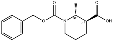 trans-1-Cbz-2-methyl-piperidine-3-carboxylic acid 结构式