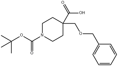 1-BOC-4-[(苄氧基)甲基]哌啶-4-甲酸, 1192189-52-8, 结构式