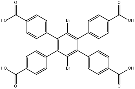 [1,1':2',1''-Terphenyl]-4,4''-dicarboxylic acid, 3',6'-dibromo-4',5'-bis(4-carboxyphenyl)- Struktur