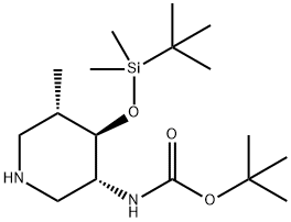 tert-butyl ((3R,4R,5S)-4-((tert-butyldimethylsilyl)oxy)-5-methylpiperidin-3-yl)carbamate 结构式