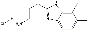 3-(6,7-ジメチル-1H-ベンズイミダゾール-2-イル)プロパン-1-アミン塩酸塩 化学構造式