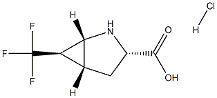 (1R,3S,5R,6R)-6-(TRIFLUOROMETHYL)-2-AZABICYCLO[3.1.0]HEXANE-3-CARBOXYLIC ACID HYDROCHLORIDE 化学構造式