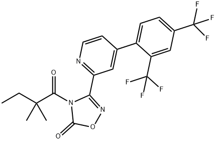 3-[4-(2,4-Bis-trifluoromethylphenyl)-pyridin-2-yl]-4-(2,2-dimethylbutyryl)-4H-[1,2,4]oxadiazol-5-one Structure