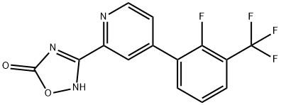 3-[4-(2-Fluoro-3-trifluoromethylphenyl)-pyridin-2-yl]-4H-[1,2,4]oxadiazol-5-one Struktur