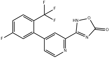 3-[4-(5-Fluoro-2-trifluoromethylphenyl)-pyridin-2-yl]-4H-[1,2,4]oxadiazol-5-one Struktur