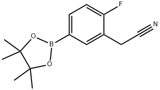 Benzeneacetonitrile, 2-fluoro-5-(4,4,5,5-tetramethyl-1,3,2-dioxaborolan-2-yl)- Struktur