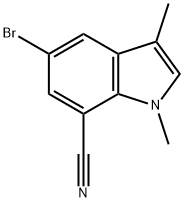 5-bromo-1,3-dimethyl-1H-indole-7-carbonitrile, 1221448-62-9, 结构式