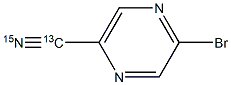 2-Bromo-5-(cyano-13C,15N)pyrazine Structure