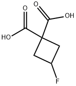 3-fluorocyclobutane-1,1-dicarboxylic acid Structure