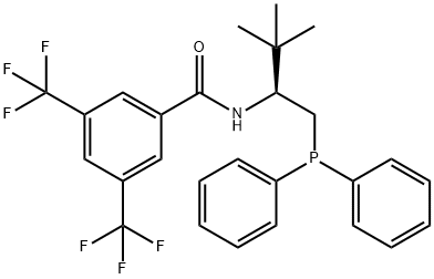 (S)-N-(1-(diphenylphosphino)-3,3-dimethylbutan-2-yl)-3,5-bis(trifluoromethyl)benzamide Struktur