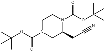 (S)-2-(氰基甲基)哌嗪-1,4-二羧酸二叔丁酯,1242267-77-1,结构式