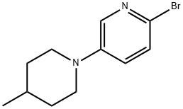 2-Bromo-5-(4-methylpiperidin-1-yl)pyridine 化学構造式