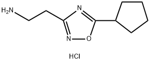[2-(5-Cyclopentyl-1,2,4-oxadiazol-3-yl)ethyl]-amine hydrochloride,1244058-78-3,结构式