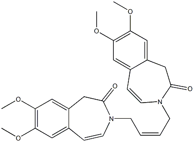 3,3'-((Z)-but-2-ene-1,4-diyl)bis(7,8-dimethoxy-1H-benzo[d]azepin-2(3H)-one) 结构式