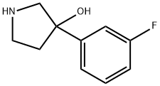3-Pyrrolidinol, 3-(3-fluorophenyl)- 化学構造式