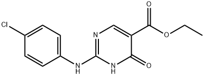 ethyl 2-((4-chlorophenyl)amino)-4-oxo-1,4-dihydropyrimidine-5-carboxylate Struktur