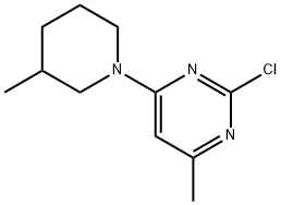 2-Chloro-4-(3-methylpiperidin-1-yl)-6-methylpyrimidine Structure