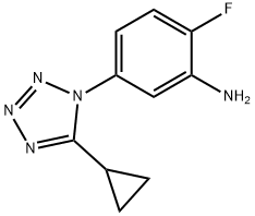 5-(5-cyclopropyl-1H-1,2,3,4-tetrazol-1-yl)-2-fluoroaniline 化学構造式