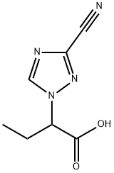 2-(3-cyano-1H-1,2,4-triazol-1-yl)butanoic acid Struktur