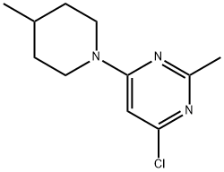 4-chloro-2-methyl-6-(4-methylpiperidin-1-yl)pyrimidine Structure