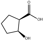 (1R,2S)-2-hydroxycyclopentane-1-carboxylic acid Struktur