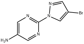 4-Bromo-1-(5-amino-2-pyrimidyl)pyrazole,1250745-28-8,结构式