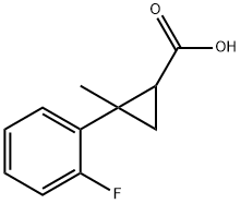 2-(2-氟苯基)-2-甲基环丙烷-1-羧酸, 1251153-10-2, 结构式