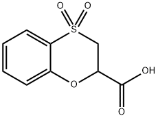 2,3-二氢苯并[B][1,4]氧杂噻吩-2-羧酸4,4-二氧化物 结构式