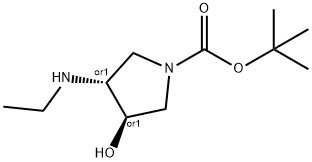 trans-1-Boc-3-ethylamino-4-hydroxypyrrolidine 结构式