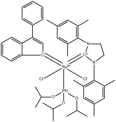 cis-[1,3-bis(2,4,6-Trimethylphenyl)-2-imidazolidinylidene] dichloro -(3-phenyl-1H-indene-1-ylidene)(tris-isopropylphospite) ruthenium|三(异丙氧基)膦(3-苯基-1H-茚-1-基)[1,3-双(2,4,6-三甲基苯基)-4,5-二氢咪唑-2-基]钌(II)二氯化物