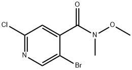 5-bromo-2-chloro-N-methoxy-N-methylisonicotinamide Structure