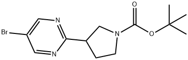 tert-butyl 3-(5-bromopyrimidin-2-yl)pyrrolidine-1-carboxylate Structure