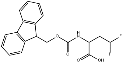 2-({[(9H-fluoren-9-yl)methoxy]carbonyl}amino)-4,4-difluorobutanoic acid, 1260640-43-4, 结构式