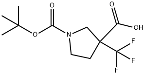 3-Trifluoromethyl-pyrrolidine-1,3-dicarboxylic acid 1-tert-butyl ester Struktur
