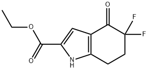 ethyl 5,5-difluoro-4-oxo-6,7-dihydro-1H-indole-2-carboxylate Struktur