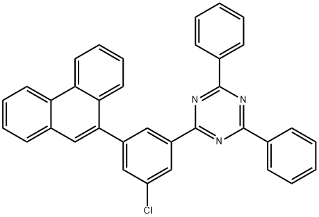 4-(3-Chloro-5-phenanthren-9-yl-phenyl)-2,6-diphenyl-1,2-dihydro-[1,3,5]triazine 化学構造式